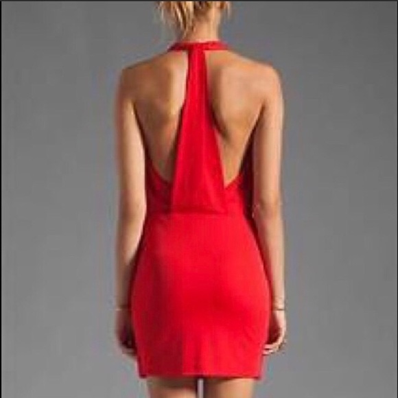 BCBG Beautiful Red Halter Mini Dress Size Small Cowl Neckline T-Back  Like New S - Picture 5 of 10